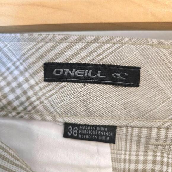 O'NEILL Men’s Green White Plaid Shorts Relaxed Fit Casual Outdoor Summer Size 36 - Picture 7 of 9